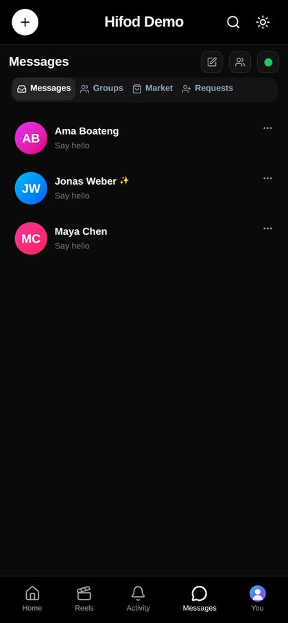 Messages on a phone